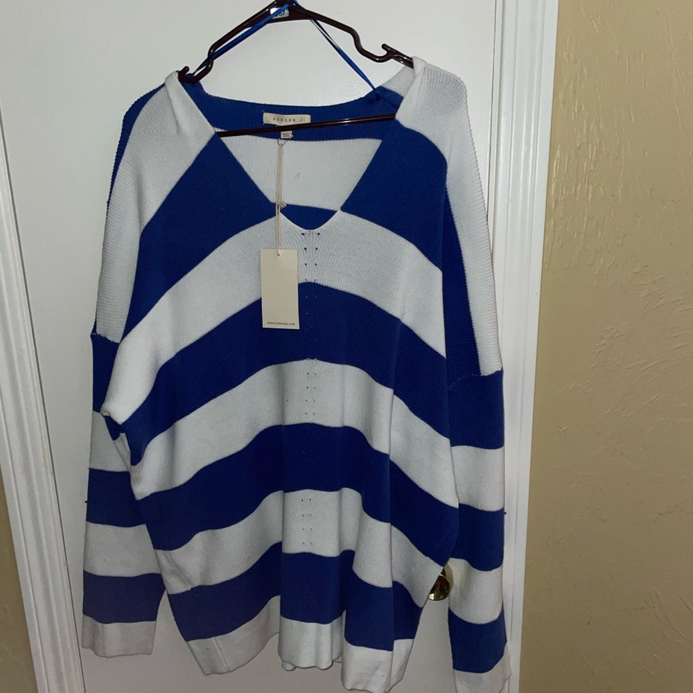 Reborn blue and white striped sweater